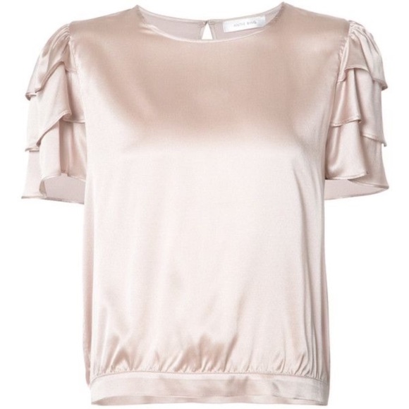 Anine Bing Flutter Sleeve Silk Top XS - Picture 3 of 7